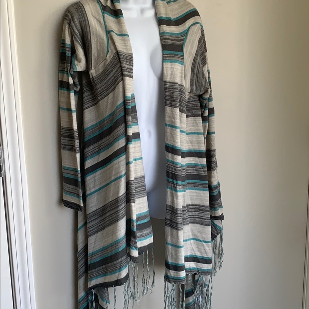 Gray & blue cardigan